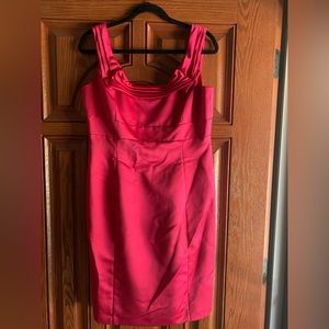 Antonio Melani size 10 pink flat satin cocktail dress knee length